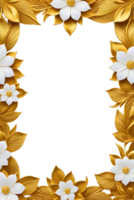 ai genererad lyx guld blomma ram gräns png transparent bakgrund