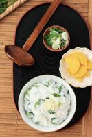 Rice Porridge with Seven Herbs. photo