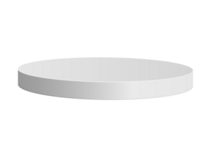 white round podium or circle platform front view on transparent background, white round podium png