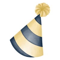 New Year's party hats or various festival hats in blue and yellow colors. png