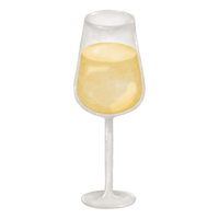 Champagne bril met Champagne waterverf stijl schilderij png