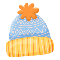 Cartoon style wool hat, bright colors png
