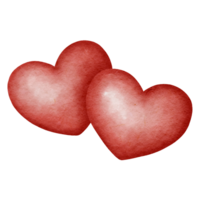 Heart-shaped painting for Valentine's Day, watercolor style png