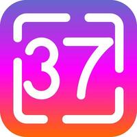 Thirty Seven Glyph Gradient Icon vector