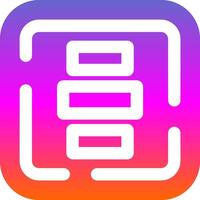 Horizontal Alignment Glyph Gradient Icon vector