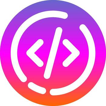Code Glyph Gradient Icon vector