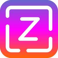 Letter z Glyph Gradient Icon vector