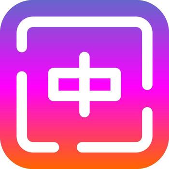 alinear objetos glifo degradado icono vector