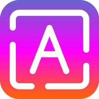 Letter a Glyph Gradient Icon vector