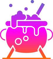 Cauldron Glyph Gradient Icon vector