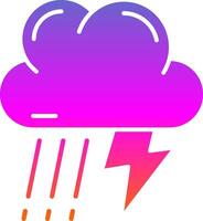 Thunder strom Glyph Gradient Icon vector