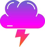 Lightning Glyph Gradient Icon vector