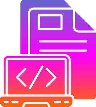 Coding Glyph Gradient Icon vector