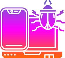 Bug Glyph Gradient Icon vector