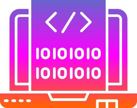 código glifo degradado icono vector