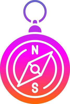 Compass Glyph Gradient Icon