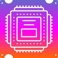 icono de gradiente de glifo de procesador vector