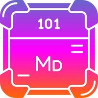 Mendelevium Glyph Gradient Icon vector