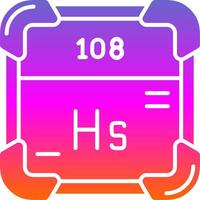 hassium glifo degradado icono vector