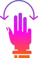 Three Fingers Rotate Glyph Gradient Icon vector