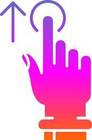 Tap and Move Up Glyph Gradient Icon vector
