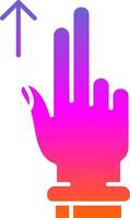 Two Fingers Up Glyph Gradient Icon vector