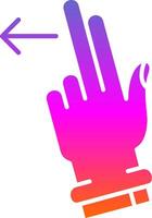 Two Fingers Left Glyph Gradient Icon vector