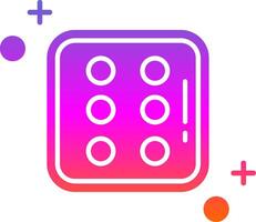 Dice six Glyph Gradient Icon vector