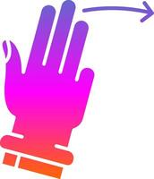 Three Fingers Right Glyph Gradient Icon vector