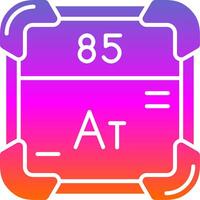 astatine glifo degradado icono vector