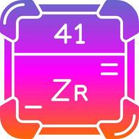 Zirconium Glyph Gradient Icon vector