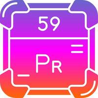 Praseodymium Glyph Gradient Icon vector