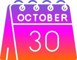 30th of October Glyph Gradient Icon vector