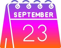 23 de septiembre glifo degradado icono vector
