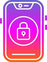 Lock Glyph Gradient Icon vector