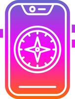 Compass Glyph Gradient Icon vector