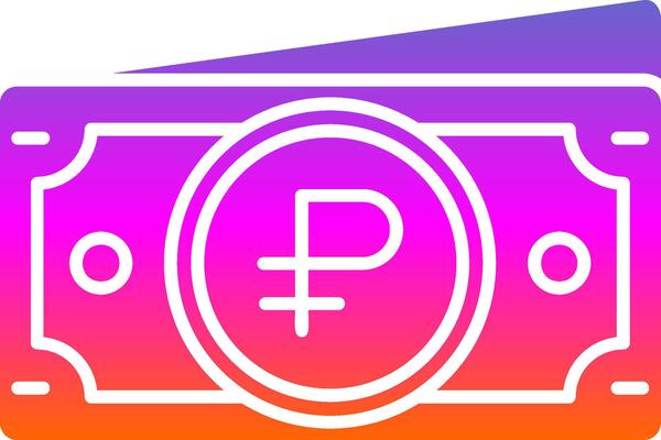 Ruble Glyph Gradient Icon