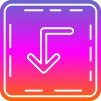 Turn down Glyph Gradient Icon vector