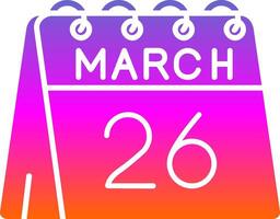 26th of March Glyph Gradient Icon vector