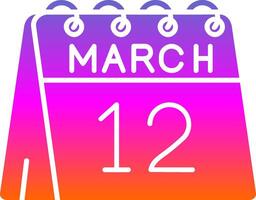 12th of March Glyph Gradient Icon vector