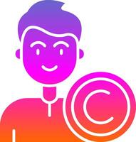 Copyright Glyph Gradient Icon vector