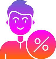 Percentage Glyph Gradient Icon vector