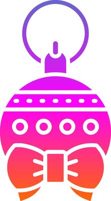 Bauble Glyph Gradient Icon