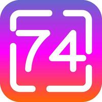 Seventy Four Glyph Gradient Icon vector