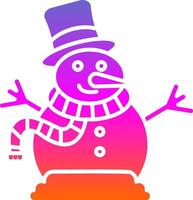 Snowman Glyph Gradient Icon vector