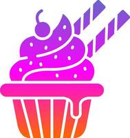 Cupcake Glyph Gradient Icon vector