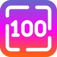 One Hundred Glyph Gradient Icon vector