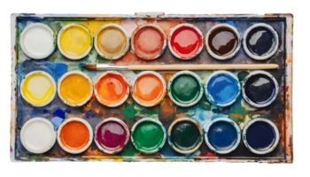 Palette von Aquarell Farben mit Pinsel png