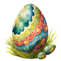 AI generated Watercolor painted Easter eggs on Easter day png