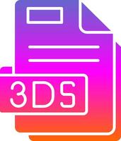 3ds glifo degradado icono vector